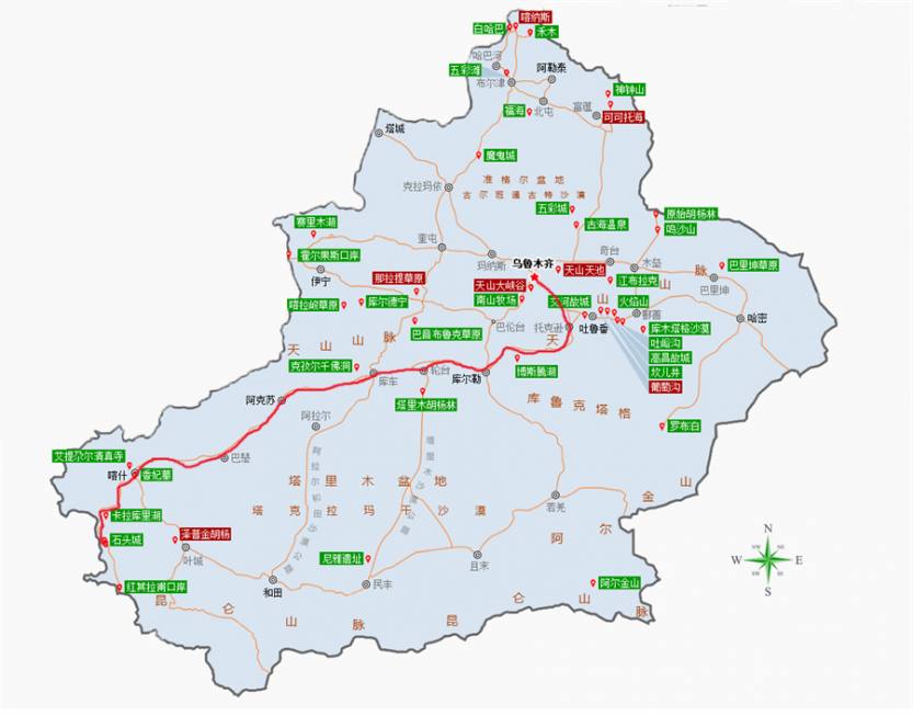 7南疆线路地图